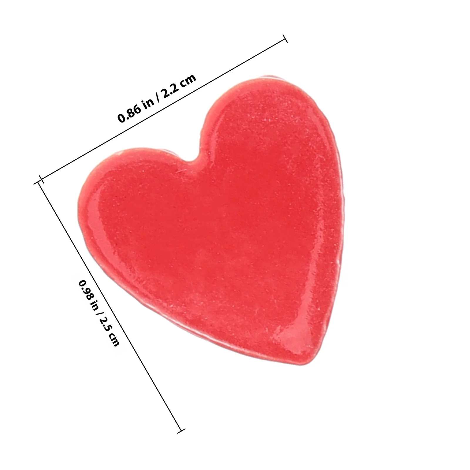 1 Zestaw Ceramicznych Mozaikowych Płyt w Kształcie Serca, Gładkie, z Płaskim Tyłem, do Rękodzieła DIY, Elementy Dekoracyjne, Płytki Lustrzane, Różne Kolory