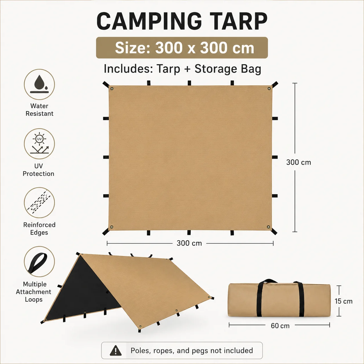 Telo da Campeggio Quadrato 3x3 - Waterproof Tarp Shelter recensione e prezzo