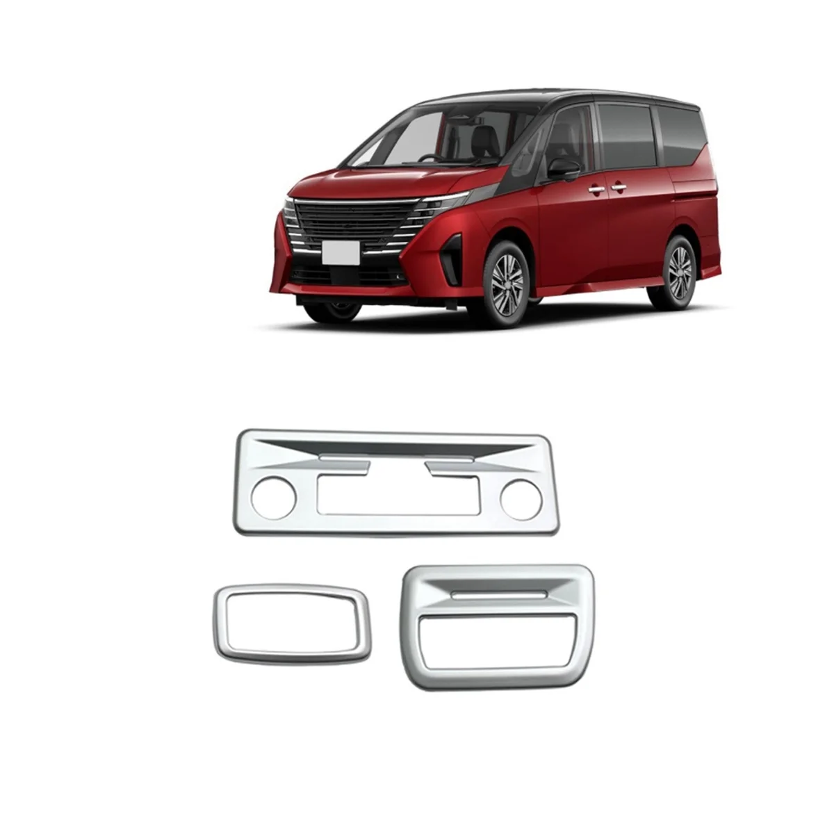 For NISSAN SERENA C28 2023 2024 Car Roof Reading Light Cover Trim Decorative Frame Interior Accessories 3PCS