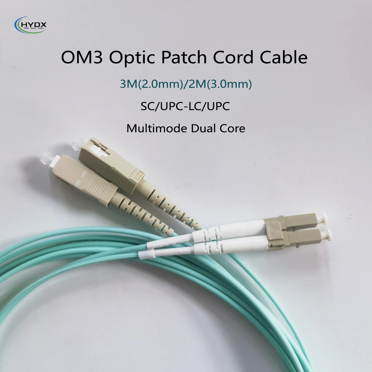 OM3 Fiber Optic Patch Cord LC/UPC To SC/UPC 3M(2.0mm)/2M(3.0mm) Duplex Core Multimode LSZH Indoor FTTH Extension Cord
