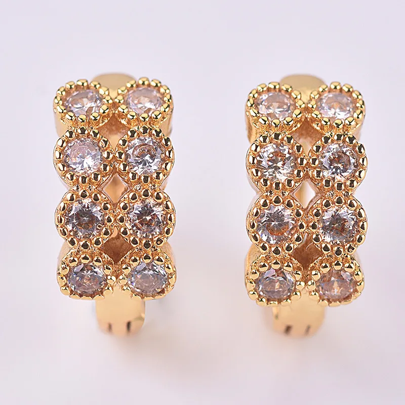 925 Sterling Silver Ear Clips Fashionable Exquisite Unique Design Micro Paved Full Zircon Studs Ear Buckles Jewelry For Women