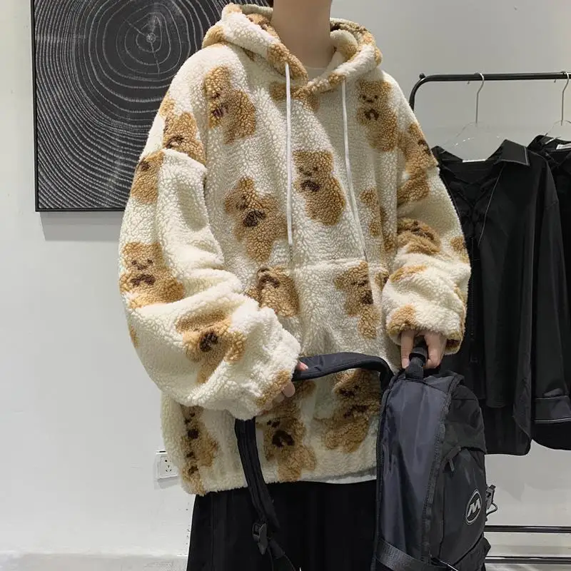 

Classic Teddy Bear Man Hoodies Couple Clothing Loose Casual Hooden Sweatshirts Spring Autumn Pullovers Tracksuit Men Clothing