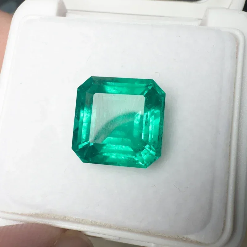 Lab Grown Emerald Asscher Cut 12x12mm 7.84ct Gemstone for Diy Jewelry Making Customer customization