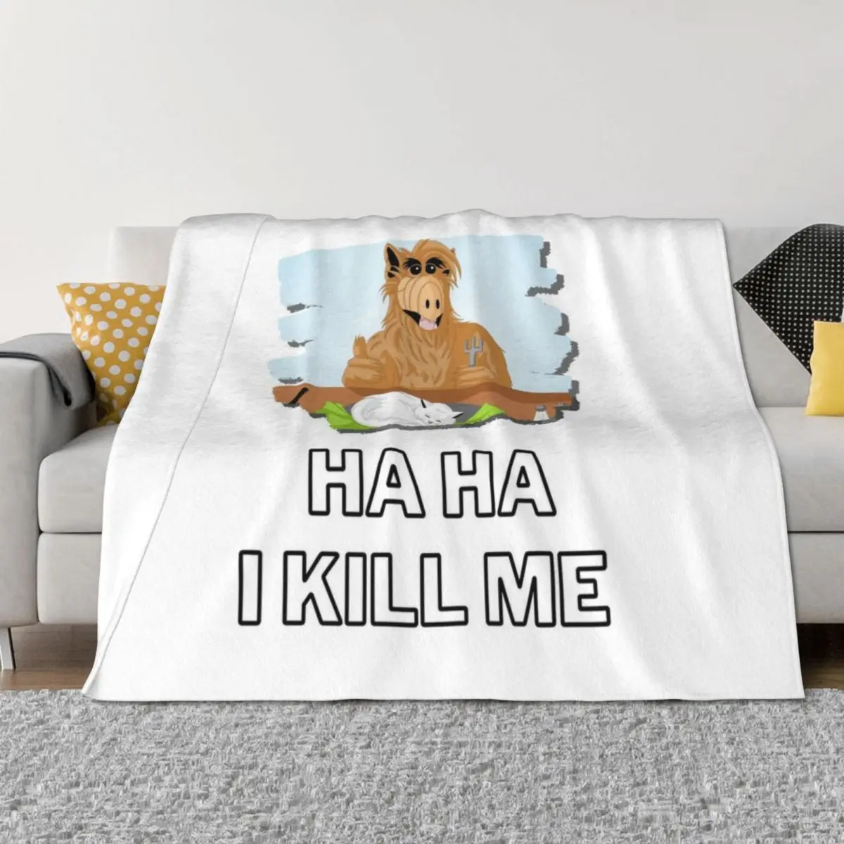 

Alf and his Catch phrase Throw Blanket for sofa Quilt Hairy Comforter Blankets