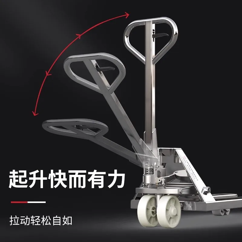 

Stainless steel forklift manual hydraulic forklift manual 304 stainless steel ground cow anti-corrosion
