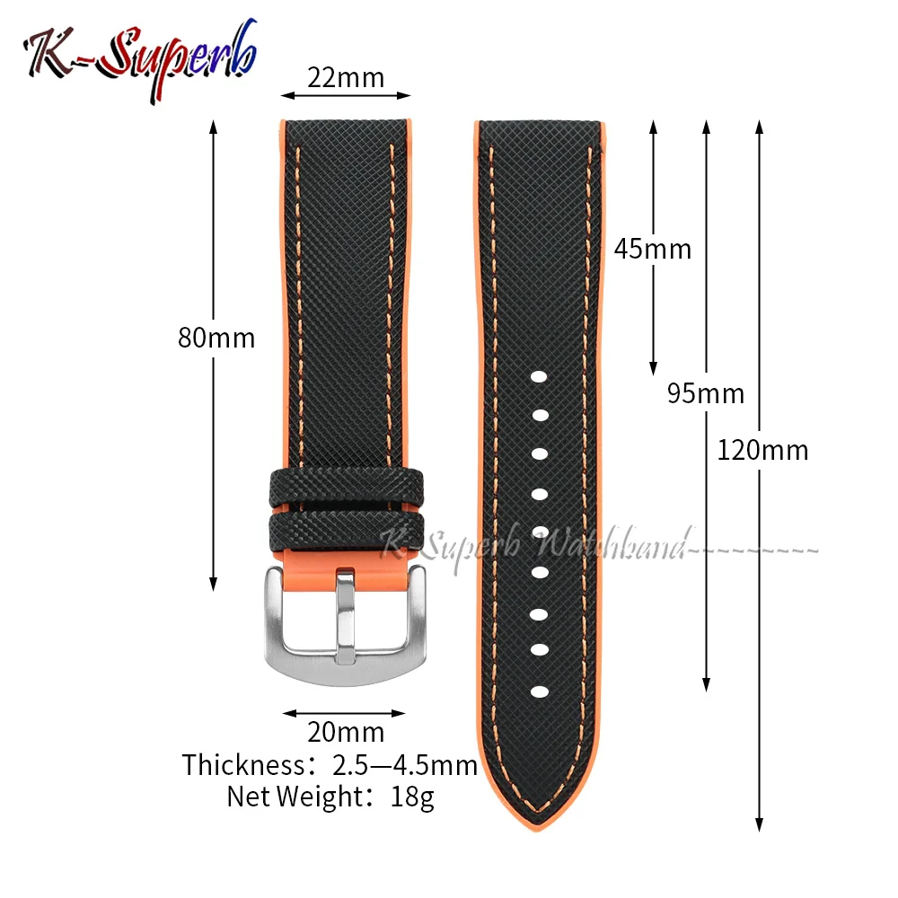 Waterproof Wrist Bracelets 18mm 19mm 20mm 21mm 22mm 24mm Nylon Sailcloth Rubber Hybrid Watch Band Replace Silicone Watch Strap view 6