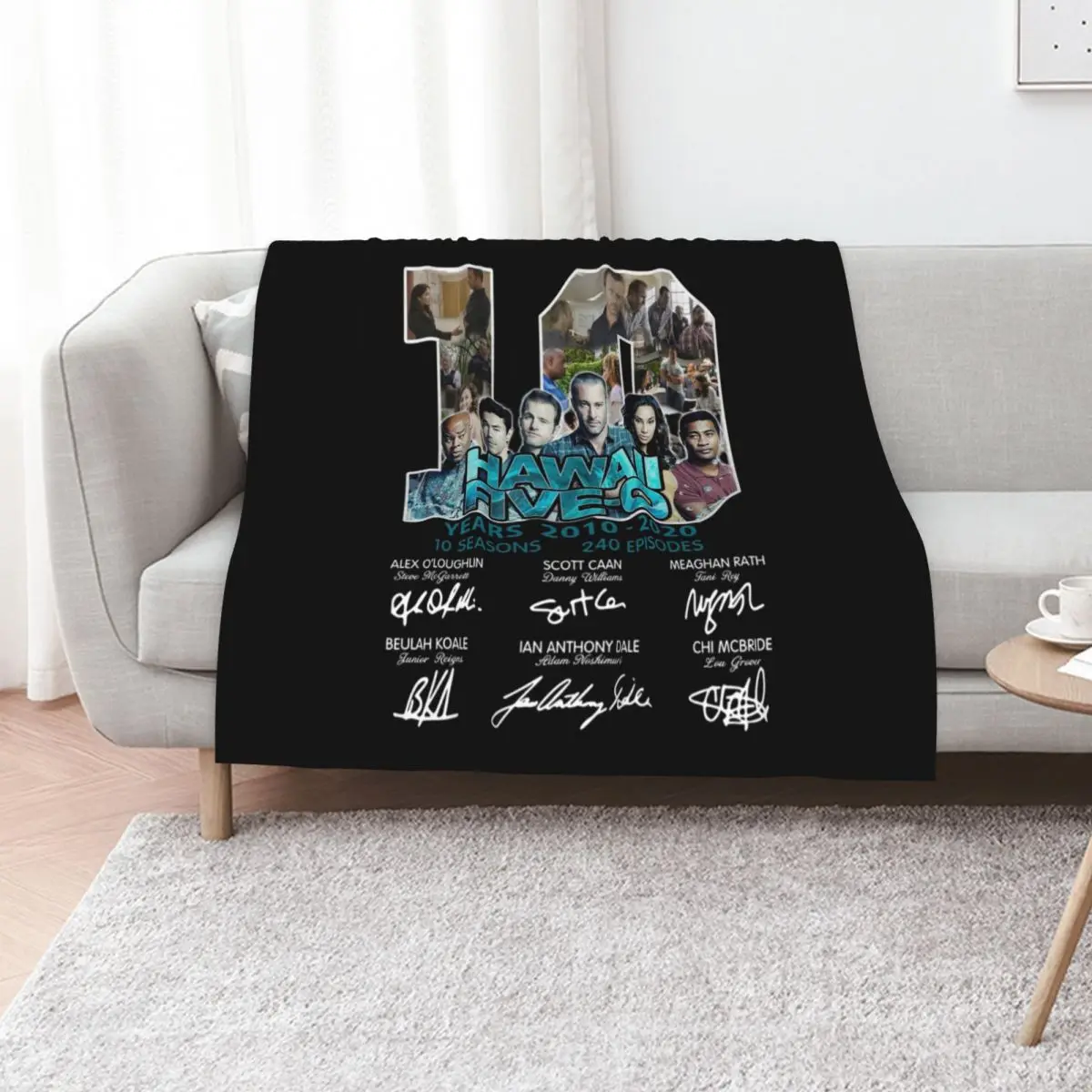 

Hawaii Five O 10 Years 2010 2020 Signatures Short Throw Blanket Thermal Personalized Gift for winter Sofa Blankets