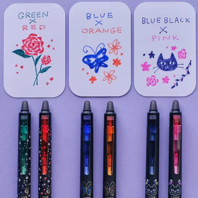 

2025 Pilot & ANNA SUI Erasable Retractable Gel Pen 0.5/0.3mm Cat and Butterfly Color Refill Limited Edition Japanese Stationery