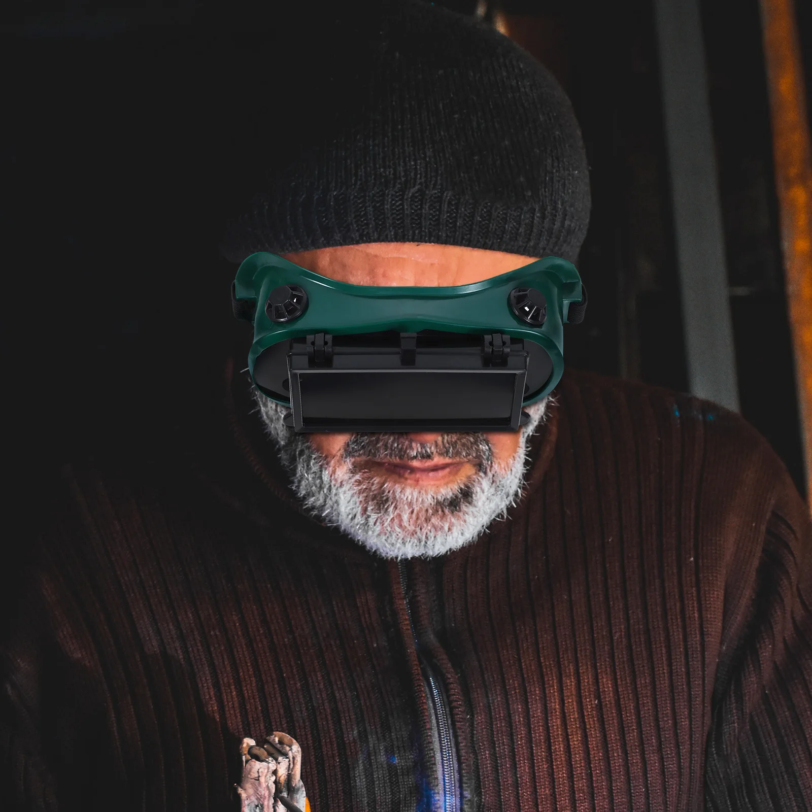 

Flip-Up Welding Goggles Double-Layer Eye Protection Glasses Soft Frame Adjustable Headband for Welding Soldering Grinding Safe