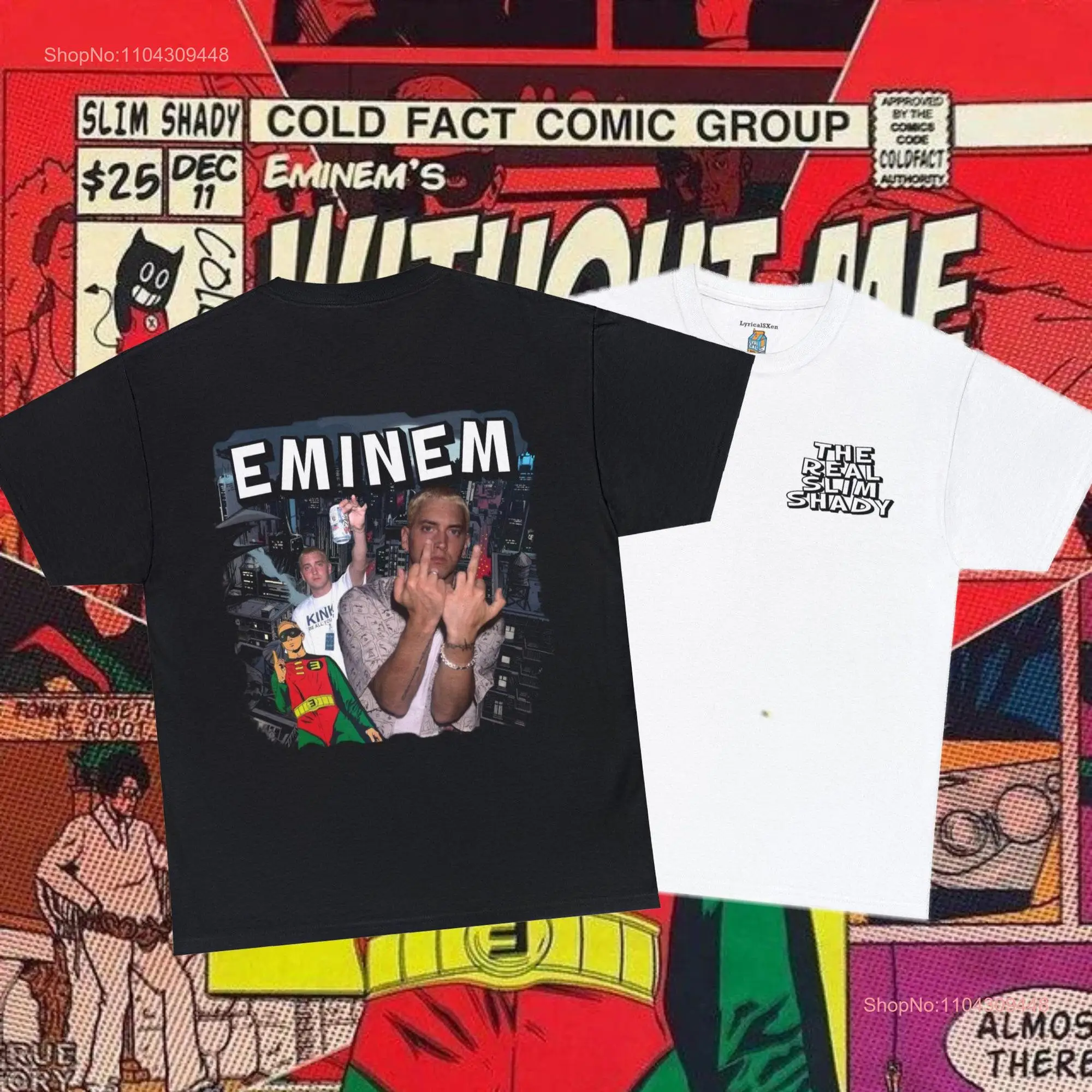 Футболка Eminem The Real Slim Shady Rapper Модное эстетическое летнее шоу Encore Rap God в стиле комиксов в стиле хип-хоп