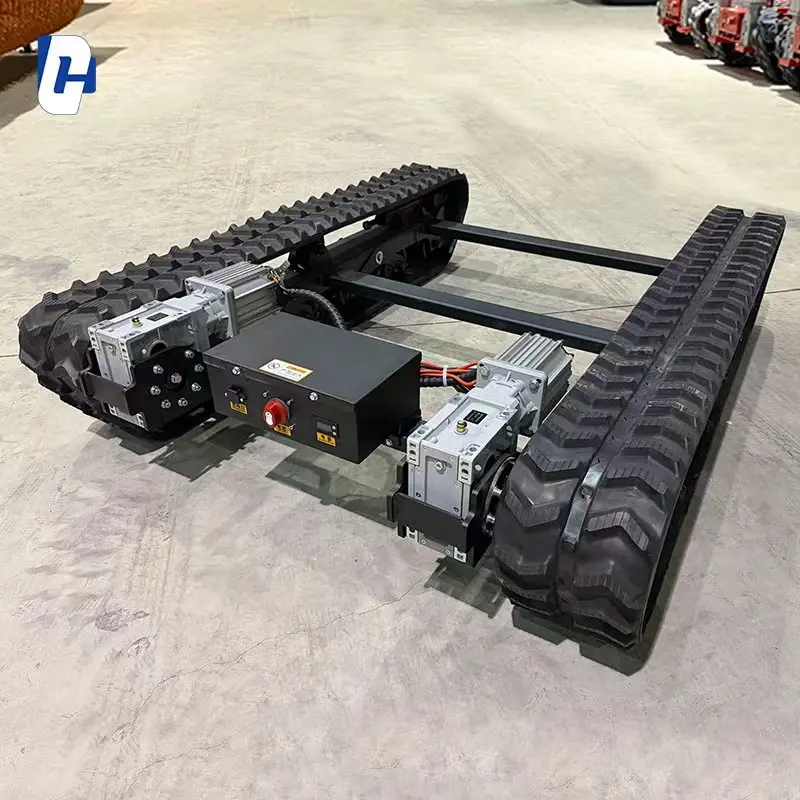 Hot-selling Wireless Remote-controlled Tracked Vehicle with Rubber Track Chassis, Tracked Robot Hydraulic Motor Tracked Platform