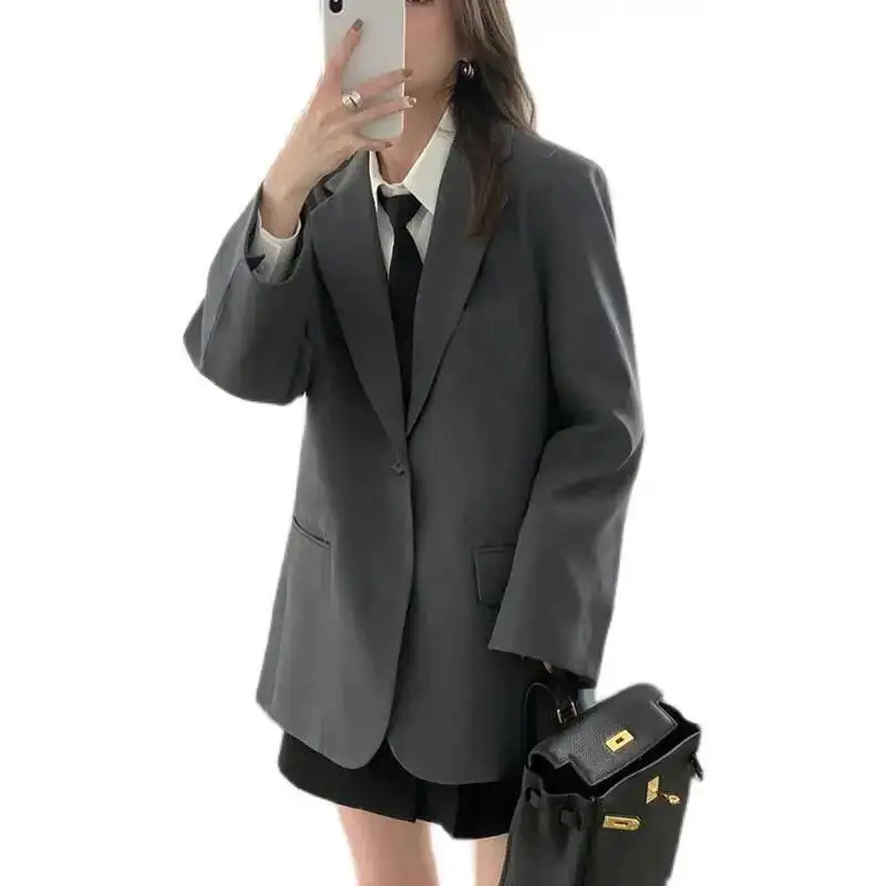 2025 Women suit Jacket Autumn New Mid-length Solid Color Commuter All-match Fashion Casual Suit Sweater For Women