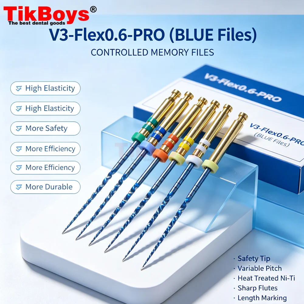 Dental E-Flex Blue Niti Heat ActivationRotary Super Files 04/06 Large Taper Sizes 25# 40# 55# 60# File Endodontic Use Root Canal