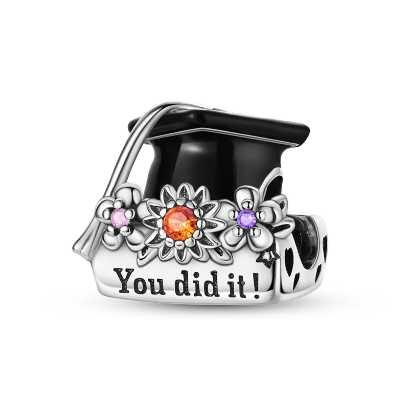 New Arrival 925 Sterling Silver Graduation Blessing Charms Bead Fit Original Bracelet DIY Women Party Jewelry Gift