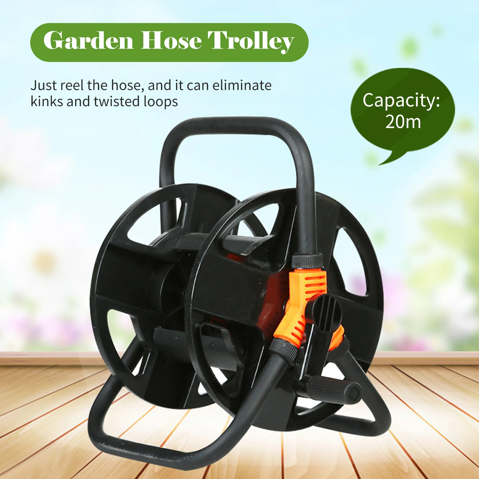 Hose Trolley Garden Water Pipe Trolley 20m Empty Hose Trolley Hose Pipe Reel Hosepipe  for Watering Hoses for Garden