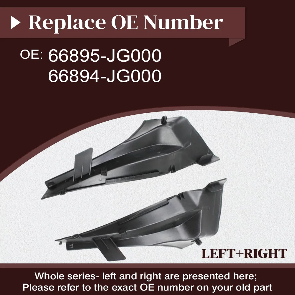 البلاستيك الأسود 6895-JG000 لنيسان X-Trail Xtrail T31 2008-2013 الجبهة ممسحة زجاج أمامي الجانب غطاء الكسوة 66894-JG000