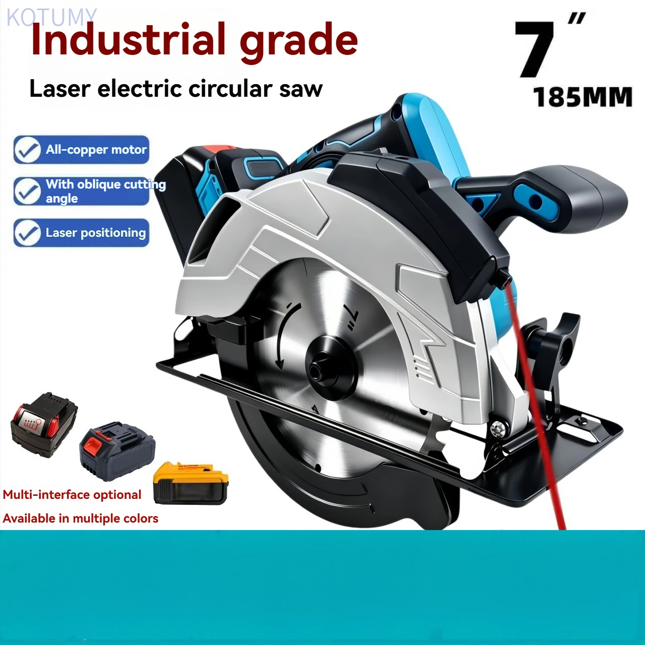 7 Laser Guided Circular Saw, Aluminum Alloy Base Plate, Portable Wood Cutter for DIY & Construction
