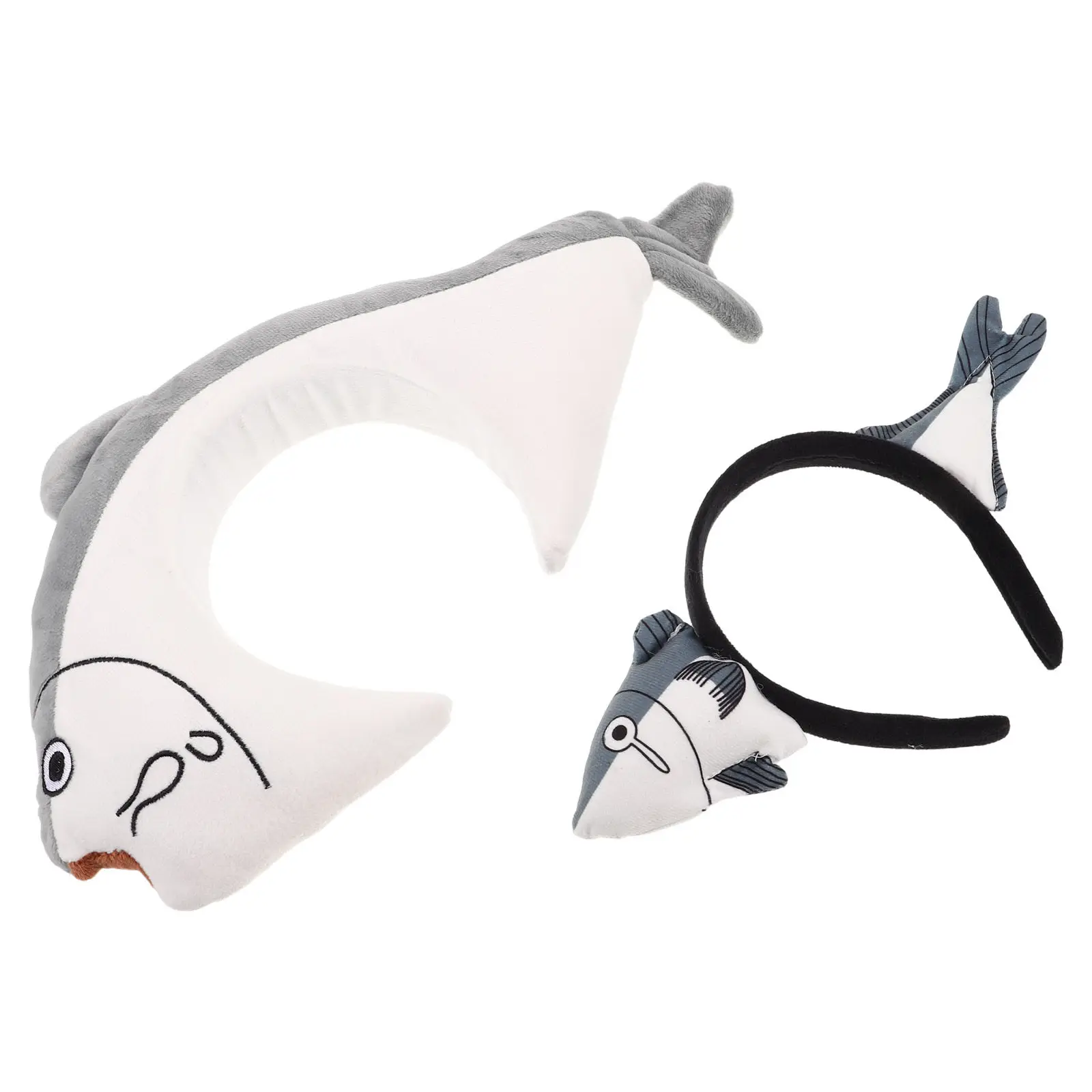 

2Pcs Funny Fish Headbands Novelty Salted Fish Cartoon Sea Animal Hair Hoops Party Halloween Costume Accessories Women Kids