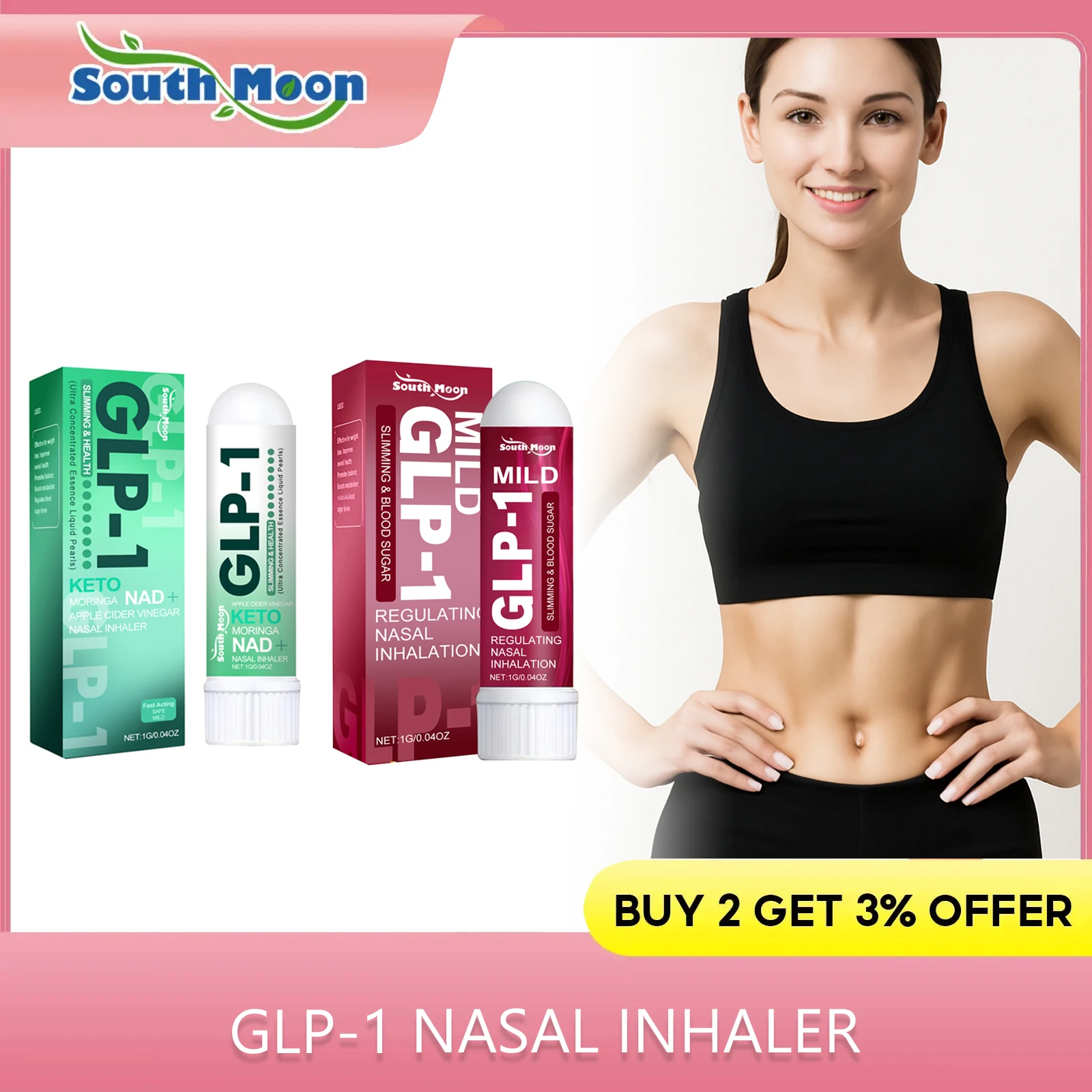 Gotas de GLP-1 para pérdida de peso, inhalador Nasal, equilibrio del azúcar en sangre, adelgazamiento suave, promueve el metabolismo, alivio de la Diabetes, aceite esencial Nasal