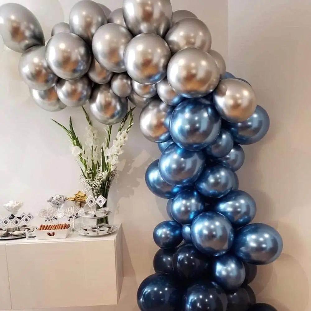12 Zoll metallische Geburtstags ballons 10//50pc Chrom Metall Latex Luftballons für Geburtstag Hochzeit Baby party Dekor Helium Globos – Detail 9