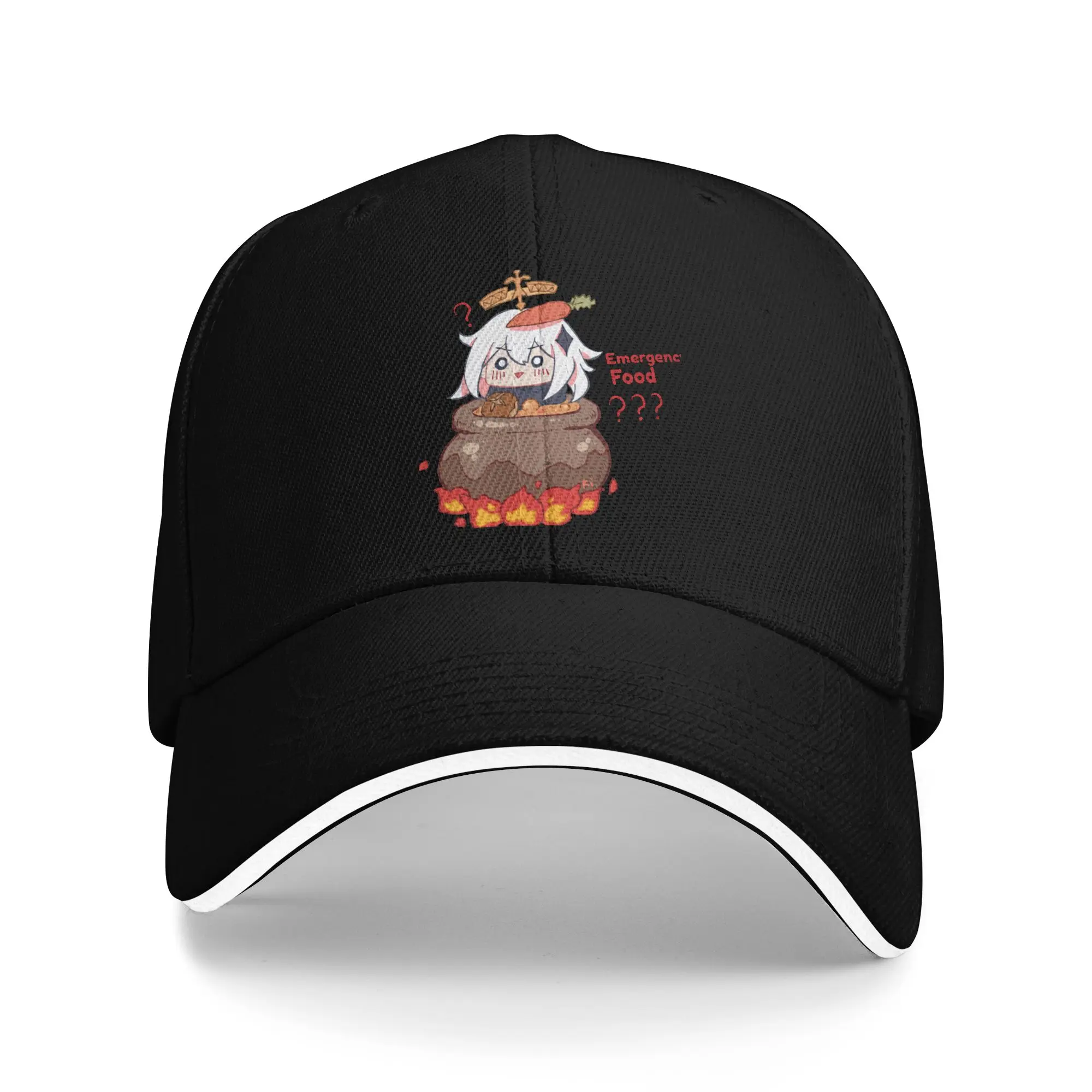 Paimon Genshin Impact Emergency Impact Baseball Caps Genshin Impact Anime Game Sandwich Hats Unisex Polyester Dad Hat Sport