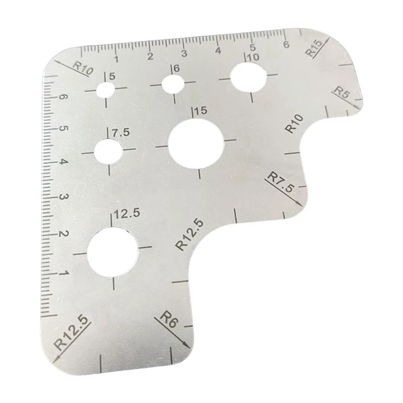 Leather Cutting Angle Ruler Scale Ruler Tool Ruler R Gauge Stainless Steel Round Ruler Arc Ruler Angle Ruler