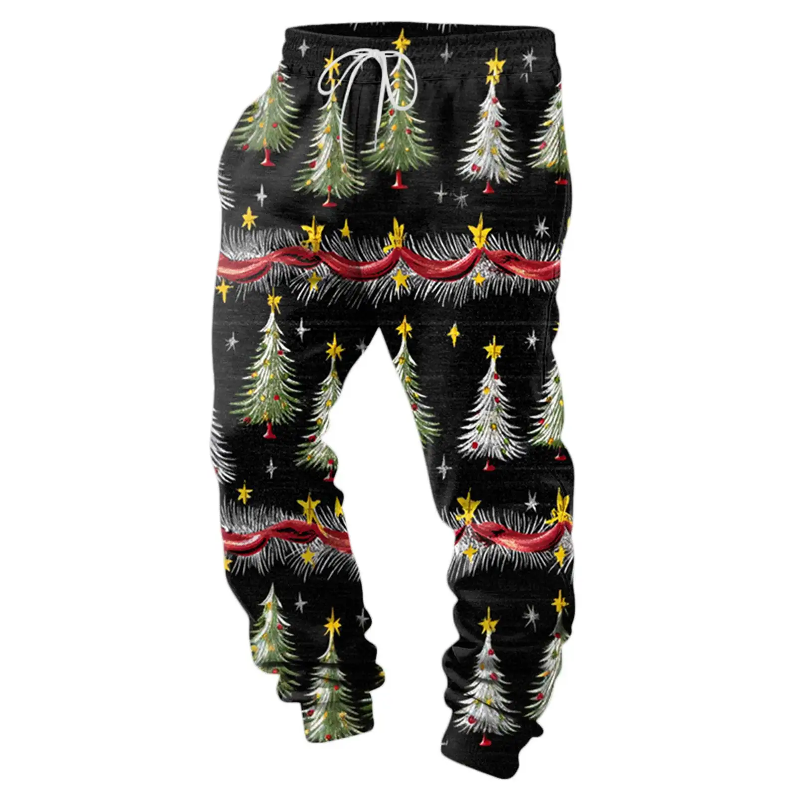 

Men's Christmas Streetwear Joggers Men's Fleece Lined Jogger Sweatpants With Fleece Lined Cargo Jogger Pants with Funny Print