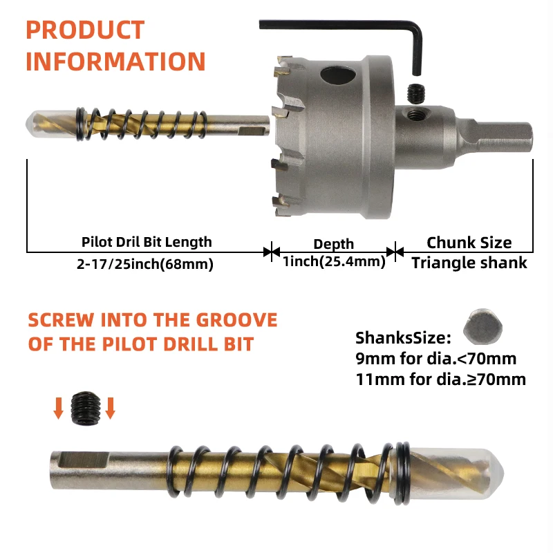 16PCS 19-75mm TCT Hole Saw Drill Bits Set Carbide Tipped Metal Core Drill Bit Hole Saw Cutter With Box