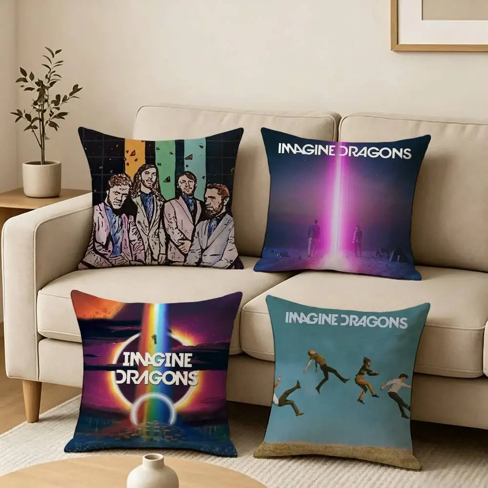 Imagine D-Dragon Rock Band Square Double-Sided printed Pillow Case Bedroom Bedside Pillow Sofa Cushion Cover