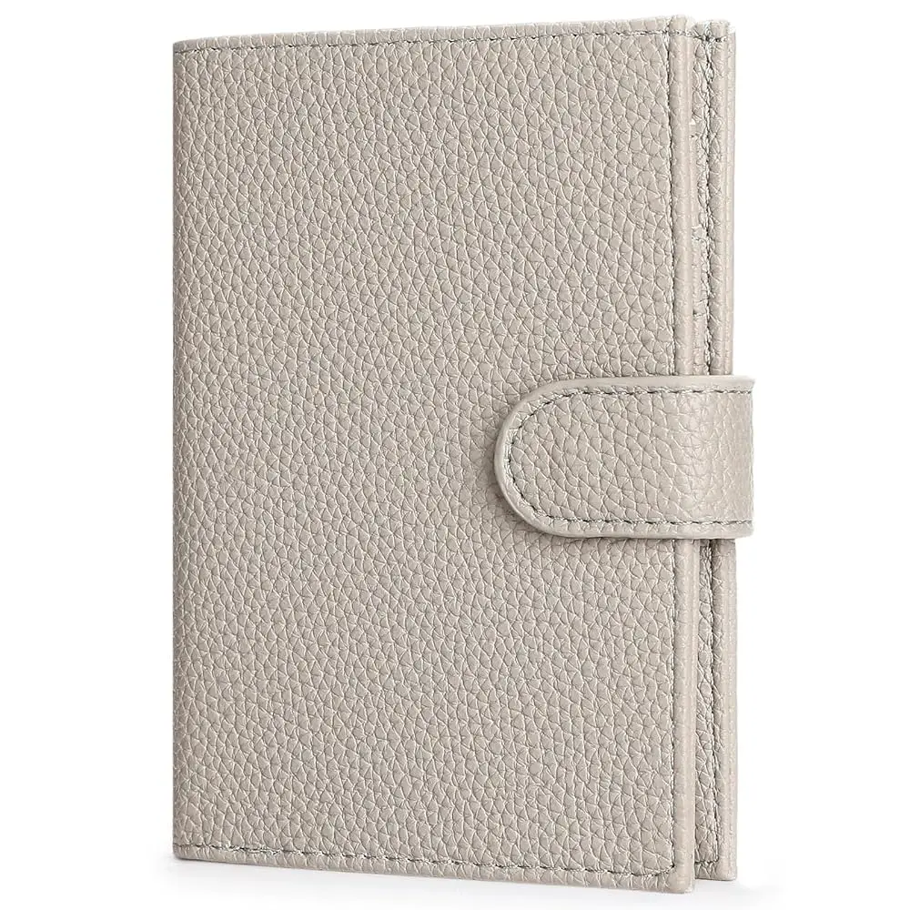 

Кошелек-обложка для паспорта для женщин, с защитой от RFID, на молнии, с отделениями для монет и наличных, тонкий, компактный, дорожный кошелек-обложка для паспорта