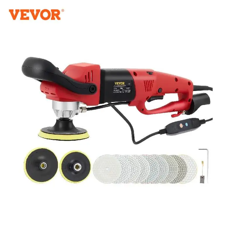 VEVOR Electronic Wet Stone Polisher Grinder Buffing Machine 1200W Variable Speed Water Mill for Marble Granite Finish Polishing