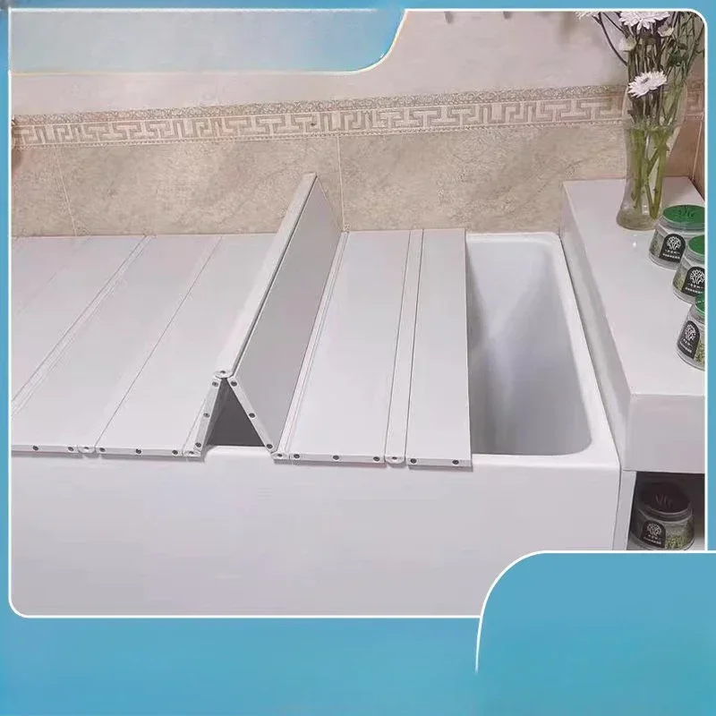 Foldable Dustproof Support  Bathtub Cover Insulation Board Shower Storage Rack  Bathrooms