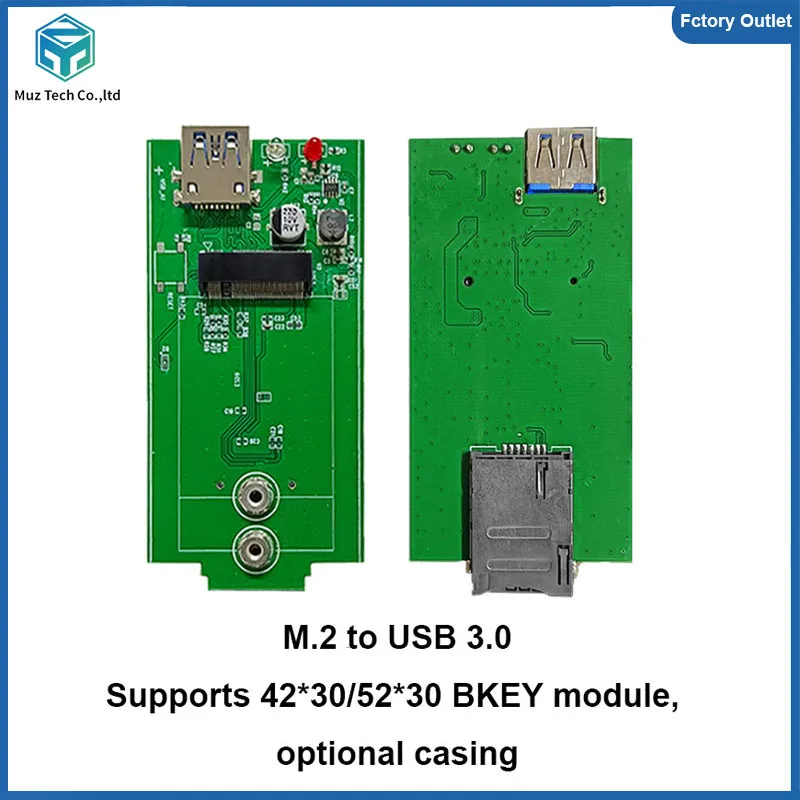 USB3.0 to M.2 Adapter Board M.2 B-key to TYPE-C PCB board With SIM Card Slot for 4G module 42*30mm/50*30mm M.2 interface module