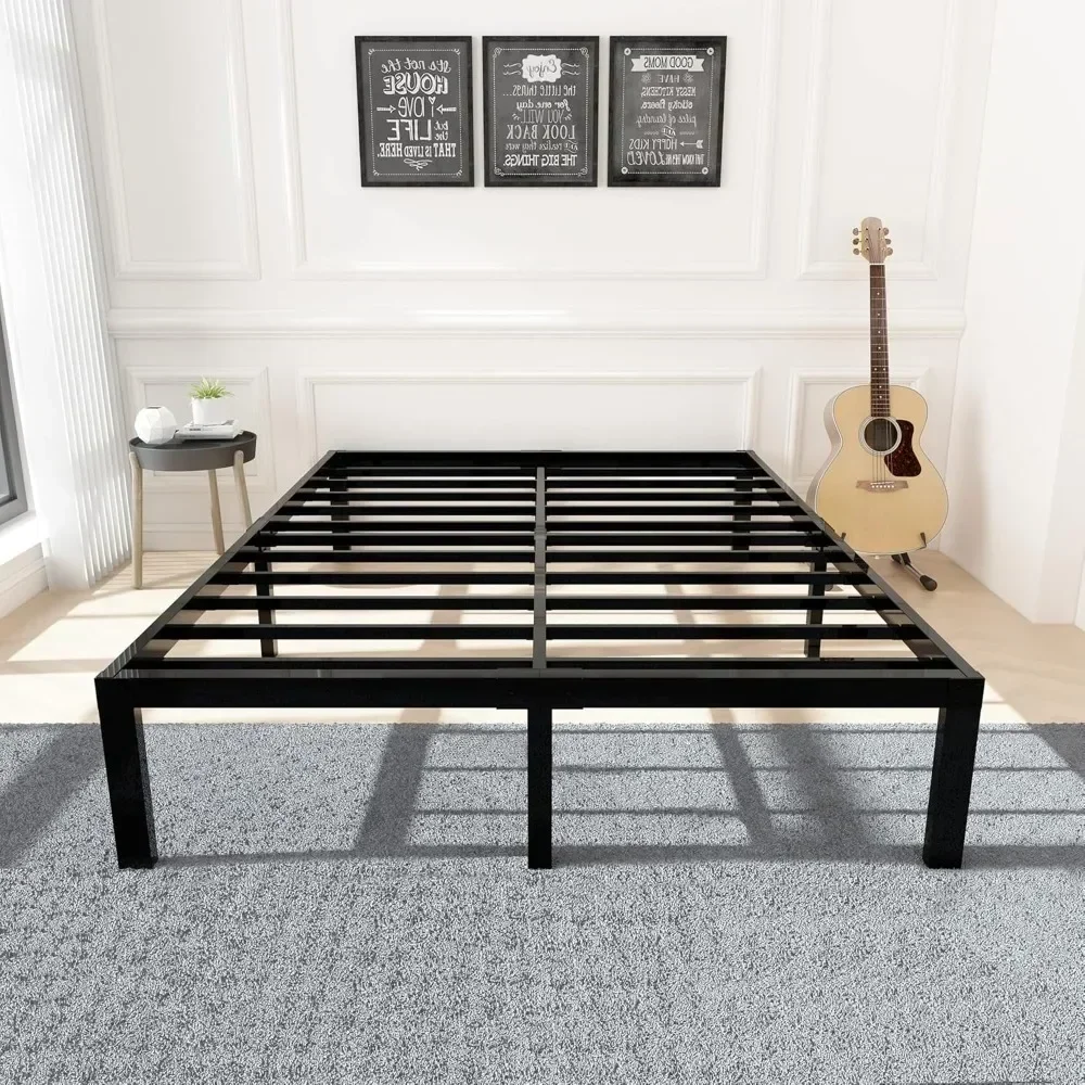 45MinST 3600lbs Heavy Duty Bed Frame,14 Inch Sturdy Steel Slat Mattress Foundation, Metal Reinforced Platform Box Spring Replace