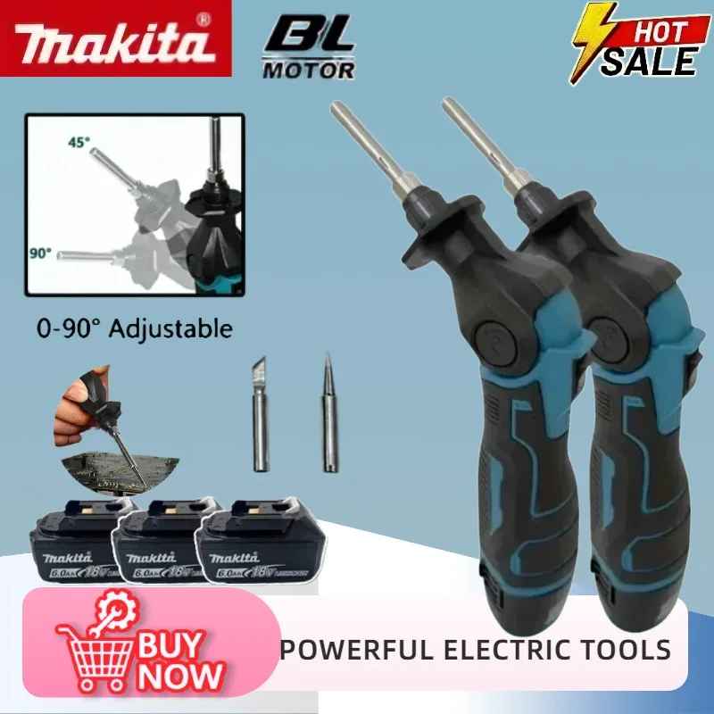 マキタ-コードレスポータブル電気はんだごて-角度調整可能-0～90度-°-恒温はんだ付けガン-euプラグ