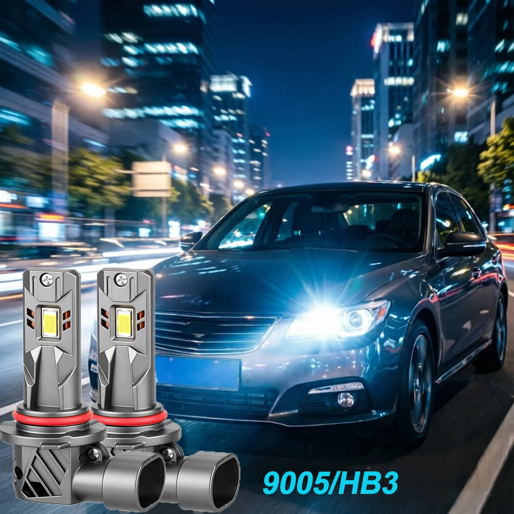 9005 HB3 9006 HB4 Car LED Headlights Super Bright 6000K Upgraded 5570 CSP Chips 24000LM 1:1 Size No Turbo Fan LED Headlamp