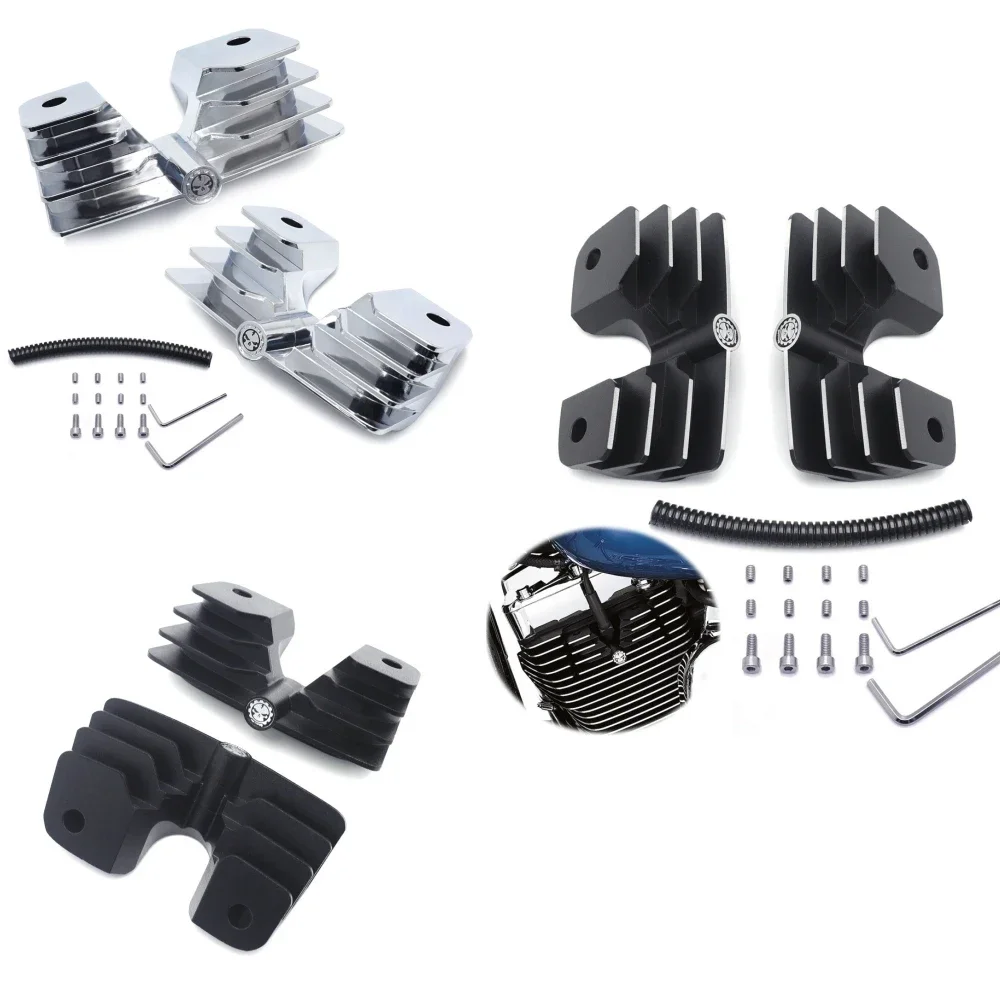 

Aftermarket Chrome/Matte Black Spark Plug Headbolt Covers For Harley Davidson Softail Dyna Touring Headbolt Bridge