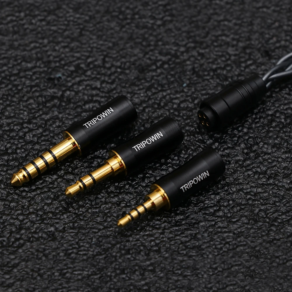 Cable de auriculares Tripowin Noire 4 núcleos 24AWG OCC Audio HiFi mejorado desmontable 3 en 1 enchufe de 2,5mm/3,5mm/4,4mm para MELE crinacle crn