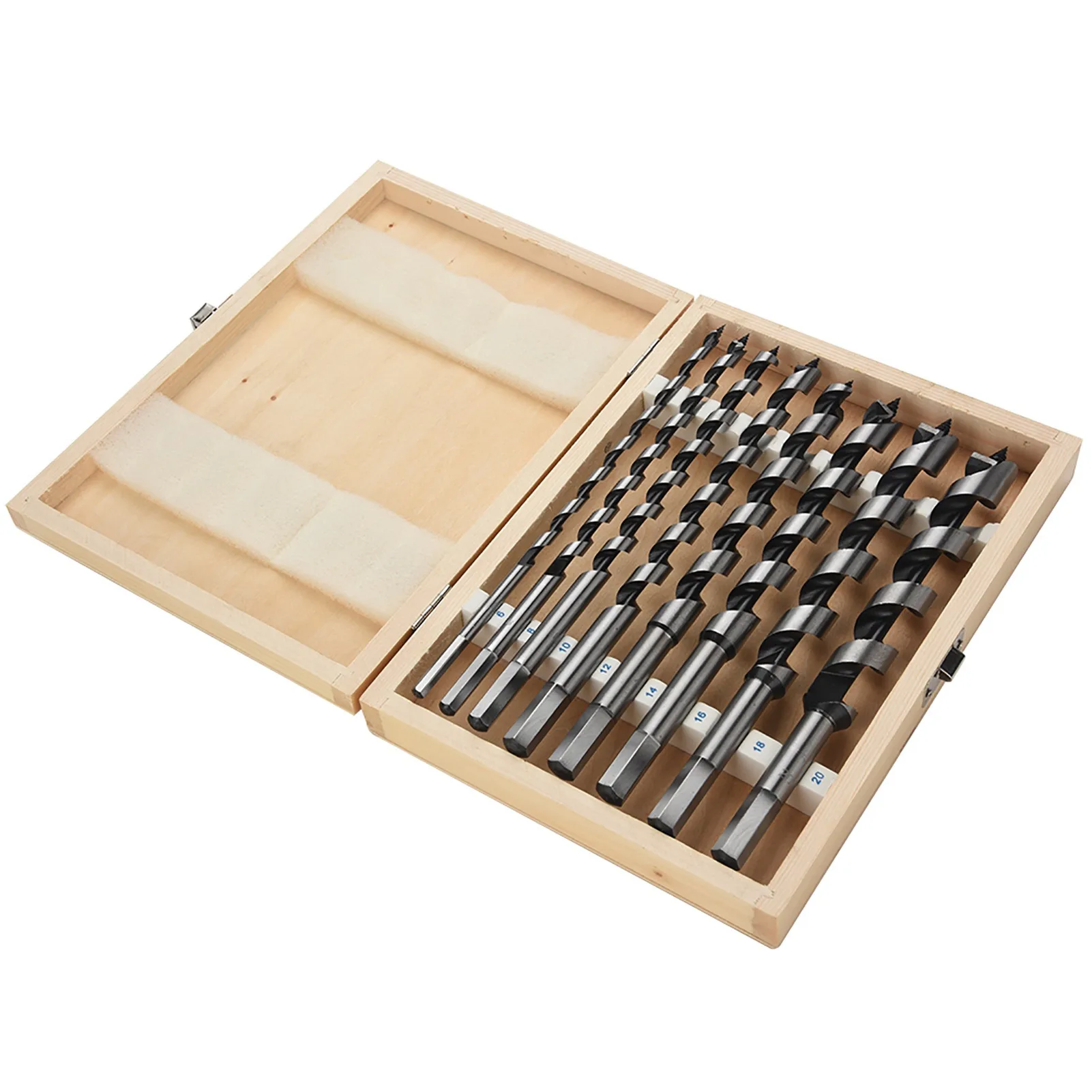 

8Pcs 6/8/10/12/14/16/18/20mm Woodworking Carbon Steel Auger Drill Bit Set Hex Quick Change Shank For Soft Hard Wood Hole Saw