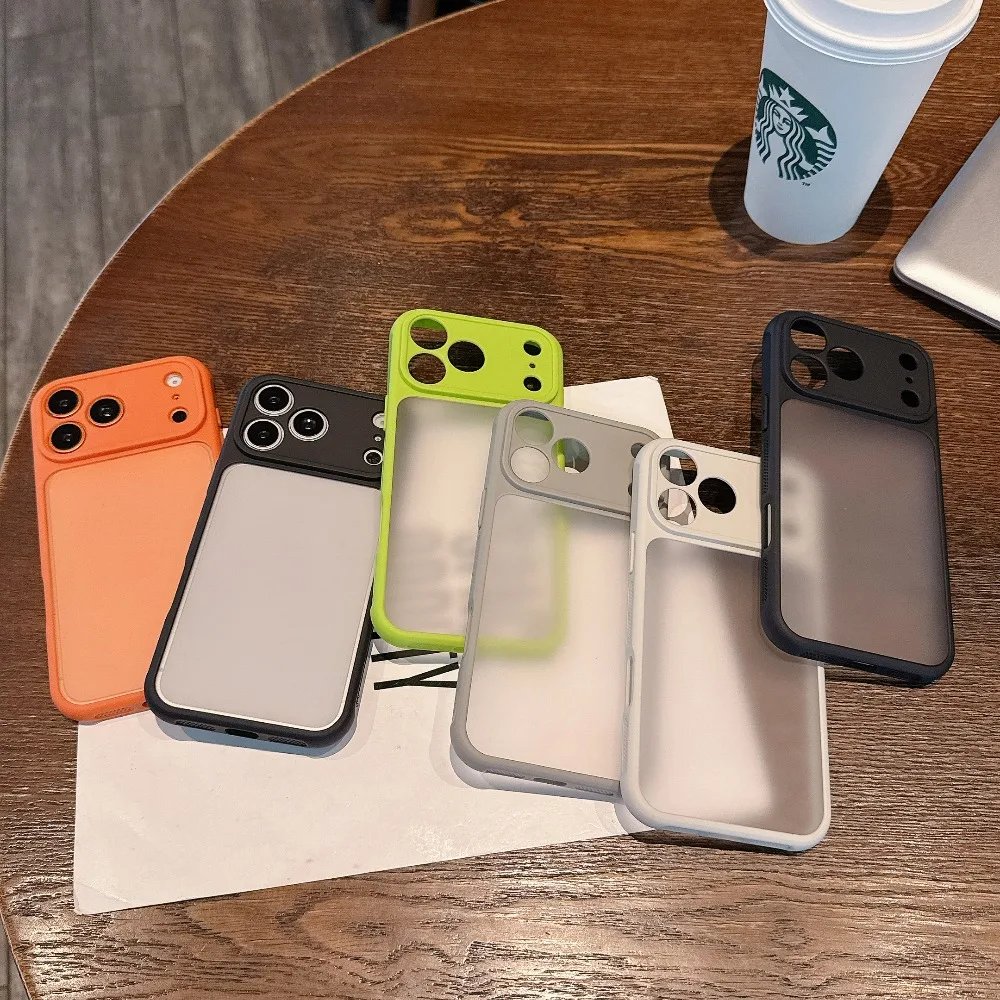 

Luxury Translucent Heat Dissipation Edge Phone Case for iPhone 17 Air 15 16 14 Plus 13 12 Pro Max Shockproof Matte Phone Cover