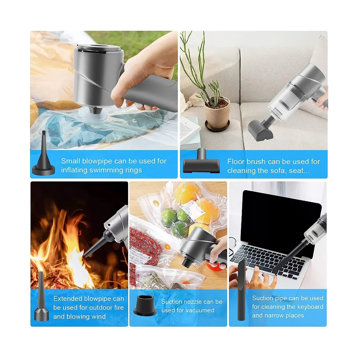 Handheld Vacuum Cordless 6000PA Powerful Car Vacuum Cleaner 120W Mini Hand Vacuum,for Home,Pet Hair,Car