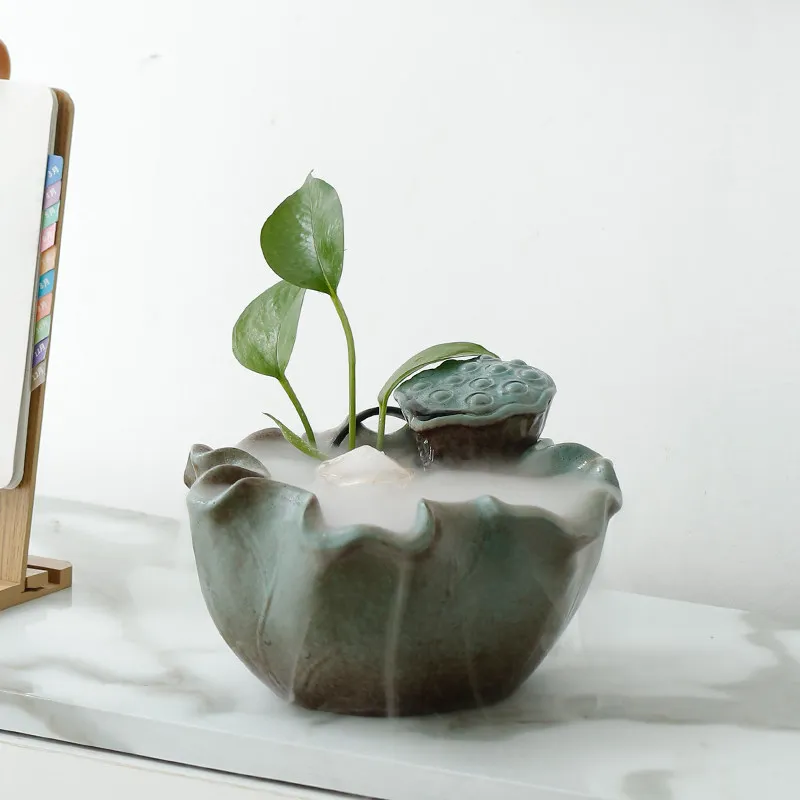 For Circulating water flow lucky ornament living room office coffee table desktop atomizing humidifier