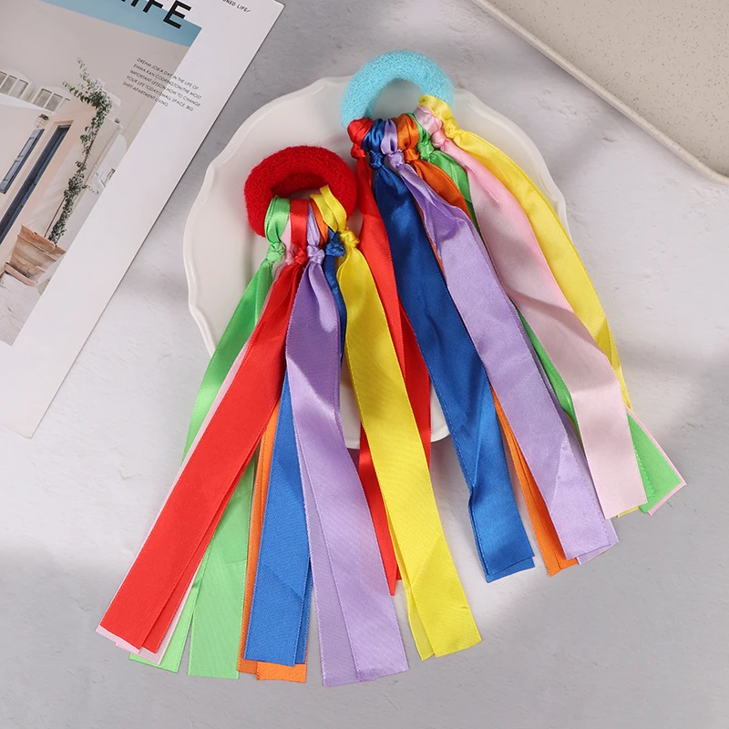 Fita de pulso infantil equipe esportes pompom cheerleading grande jogo pom clube dança adereços pulseira elástica com corda elástica