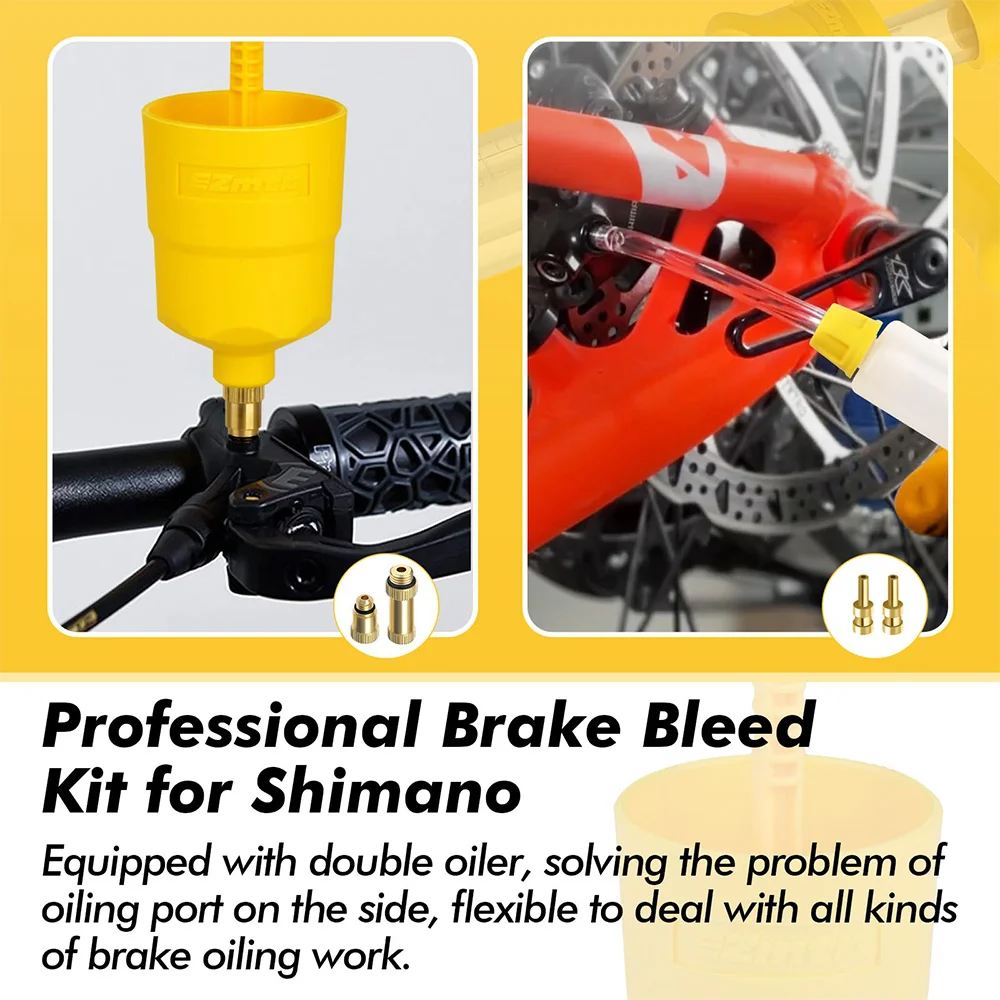 Brake Bleed Kit for Shimano Hydraulic Brakes, Brake Fluid Change Hydraulic Kits, Including 2Pcs 60ml Brake Fluid Mineral Oil