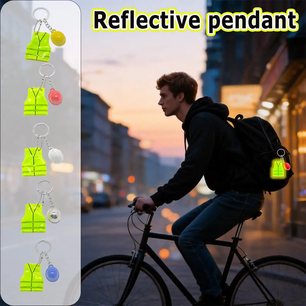 Multiple-color Helmet + Vest Reflective Keychain - Night-time Reflective - Daily Commuting