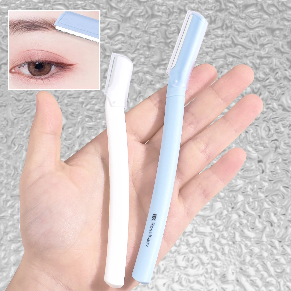 

2PCS eyebrow trimmer combination, manual shaver exquisite shaving eyebrow trimmer compact beauty accessories.