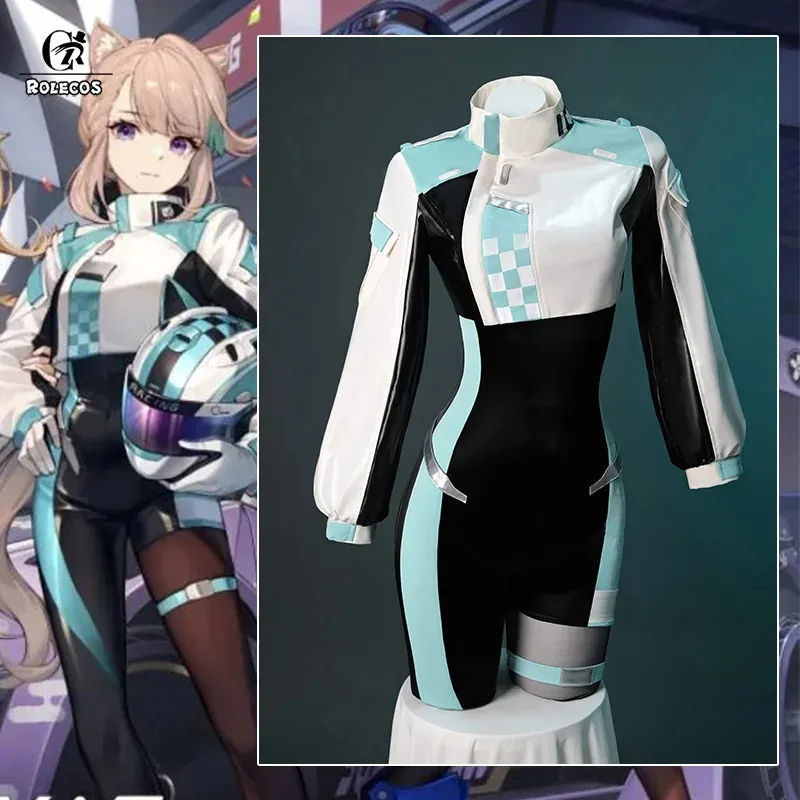 

ROLECOS Original Genshin Impact Lynette Race Queen Outfits Game Lynette Racing Suit Halloween Women Cosplay Costume