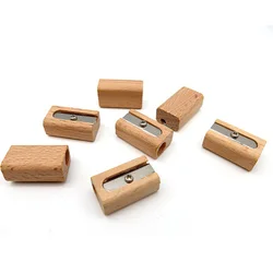 30pcs/60pcs beach wood sharpener single steel blade,1 hole mini sharpener,mini component for stationery set