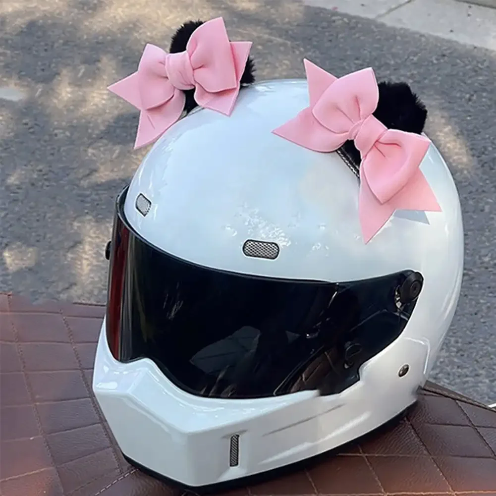 2Pcs Motorcycle Helmet Decoration Butterfly Knot Ears Moto Riding Sking Helmet For Riding Sking Helmet Sticker Accessories