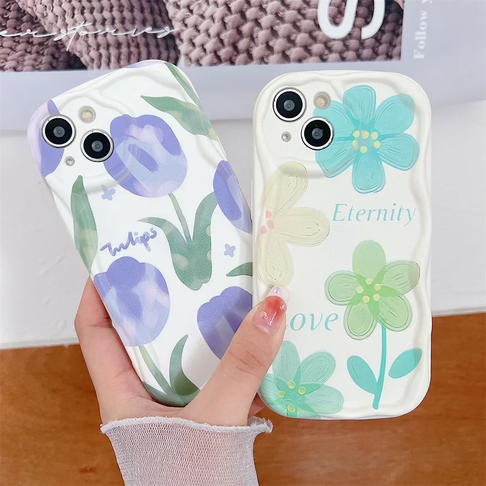 FLYKYLIN Luxury Tulip Blossoms Phone Case For Xiaomi Redmi Note 13 12 11 10 9 Pro 5G 4G 9S 10S 9 11 Soft Silicon Cover